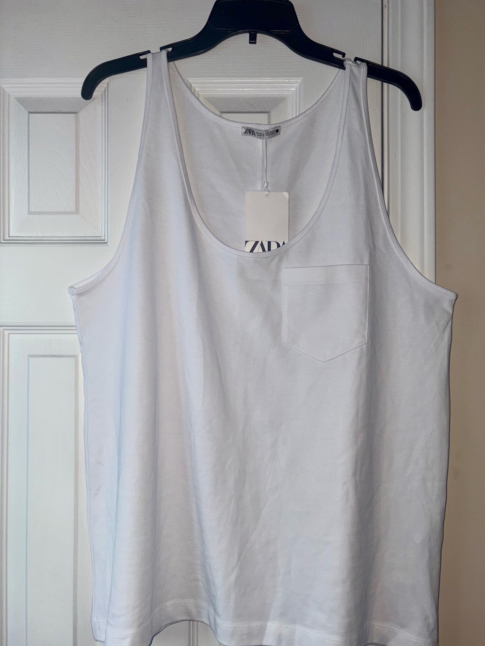 Zara White Scoop Neck Tank With Tag